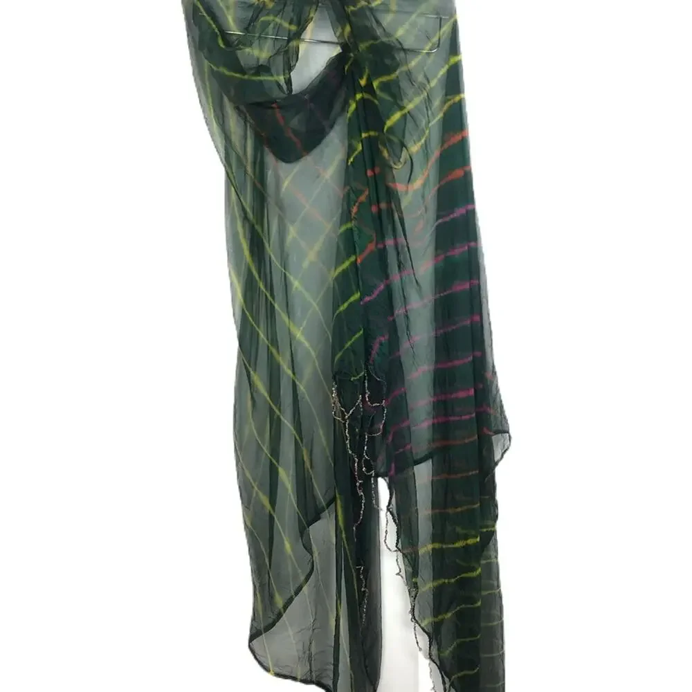Sheer Green Tie Dye Wrap
